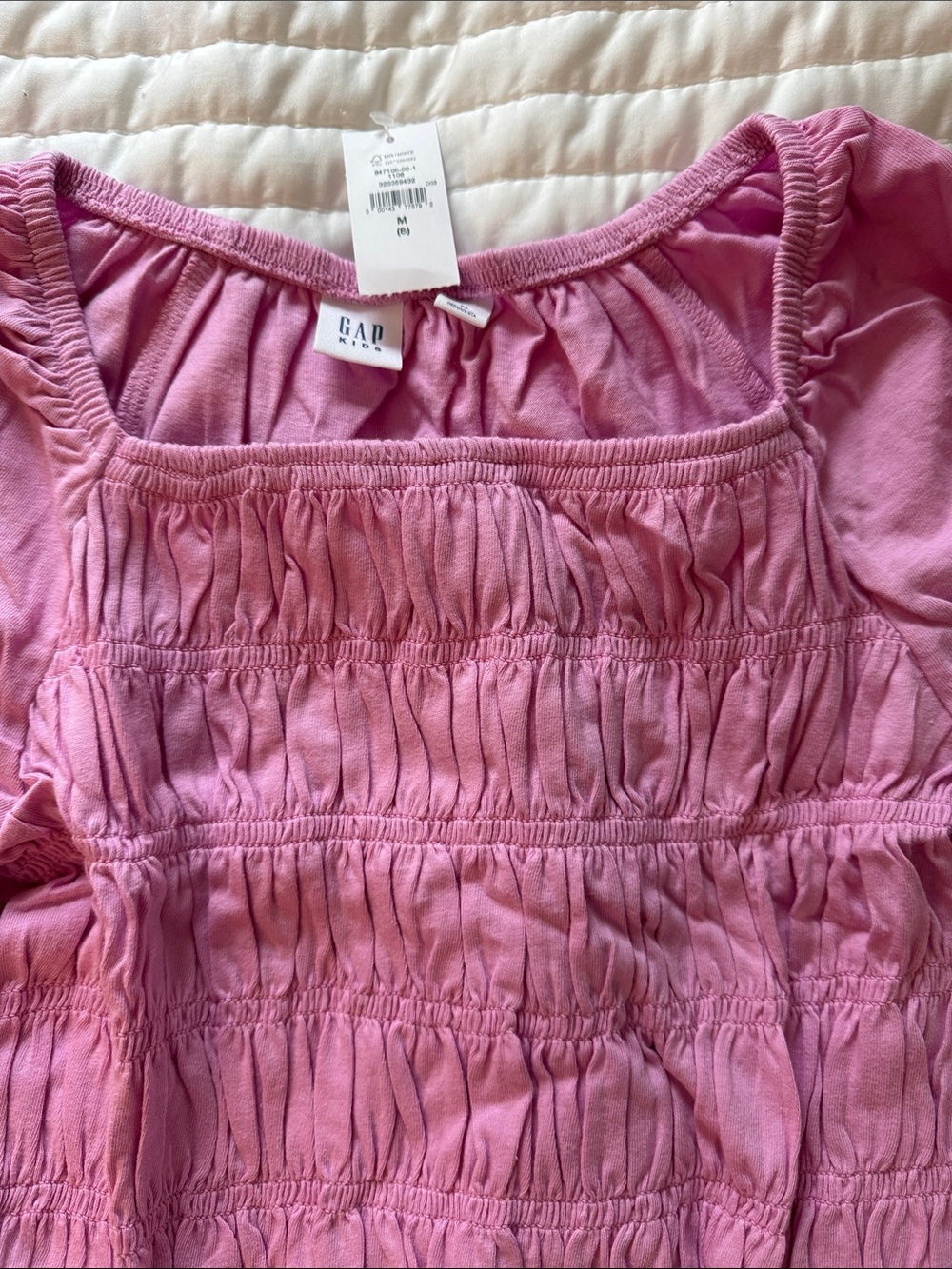 GAP Pink Ruched Square-Neck Top